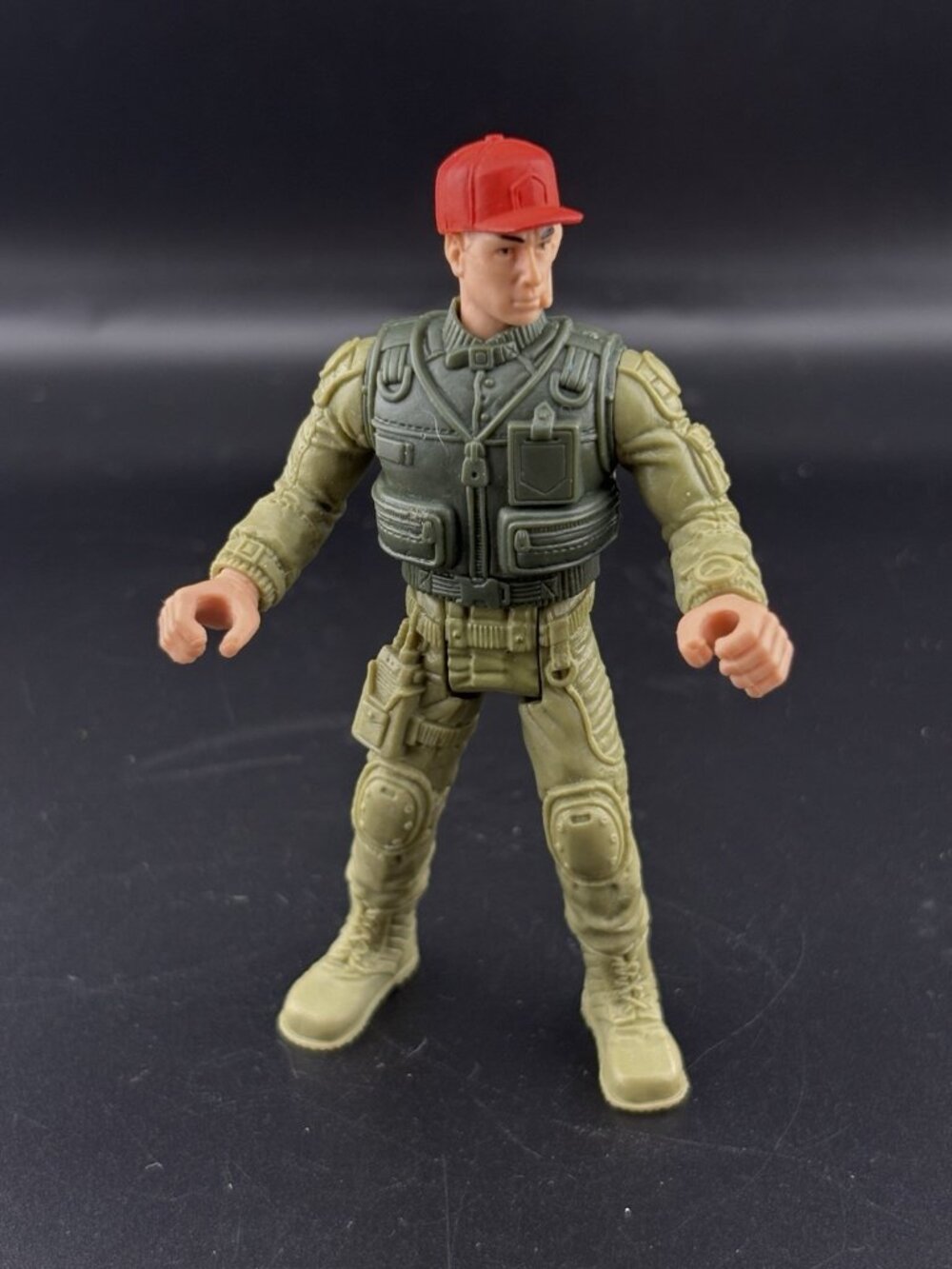 Vintage Chap Mei Action Figure Green Soldier Force Joe Red Cap